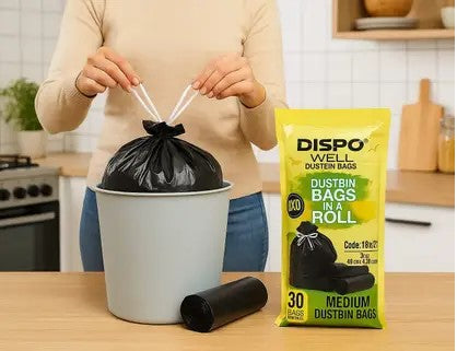 Garbage Bags (19x21 Inch, 15 L Capacity),Garbage Bags Medium 90 Pcs | Dustbin Bags,Trash Bags |Dustbin Covers for daily Wet and Dry Waste (Black Color)