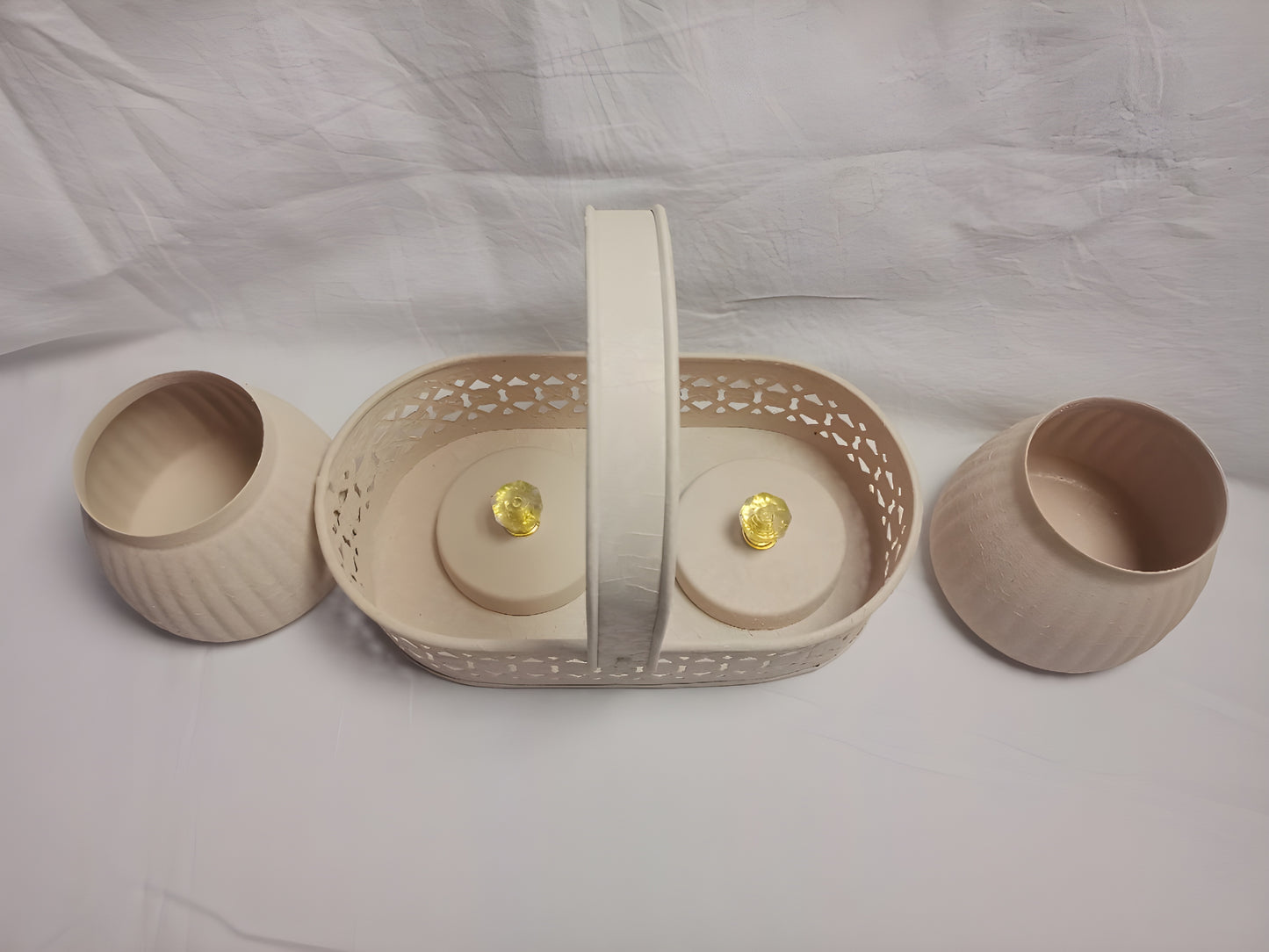 HANDMADE DRYFRUIT JARS WITH BASKET|SET OF 3