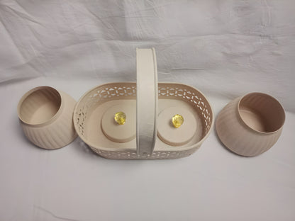 HANDMADE DRYFRUIT JARS WITH BASKET|SET OF 3